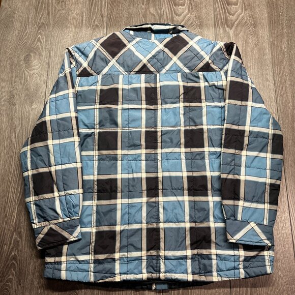 Dickies Quilted Lined Plaid Shacket Jacket Snap Button XL Blue‎ Workwear - Picture 5 of 8